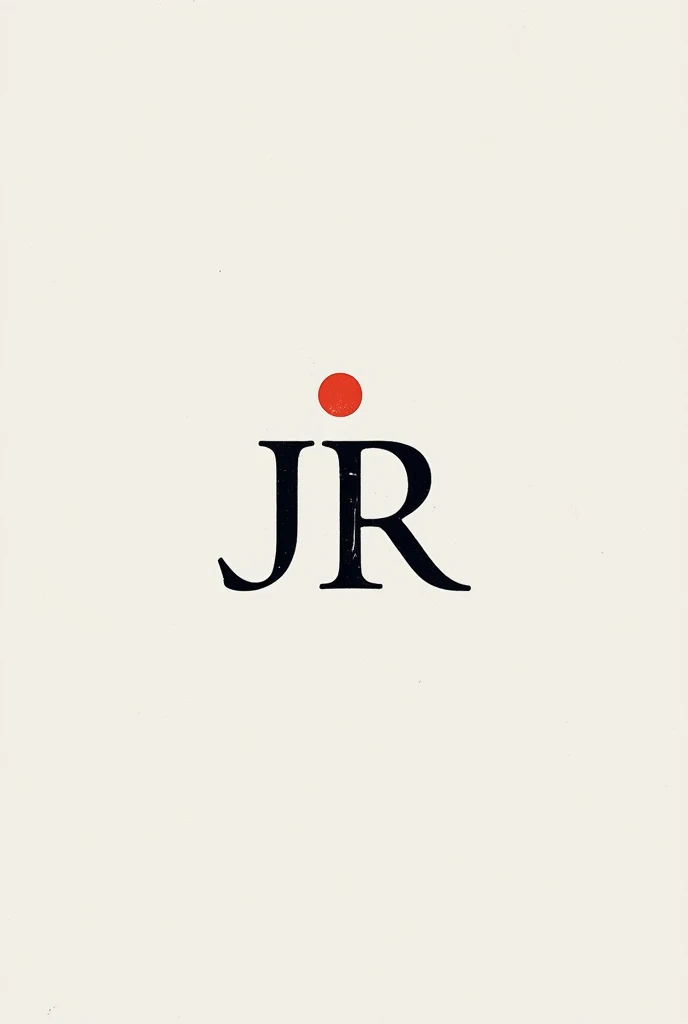 A high quality logo, japanese style, using the letters JR, with black and white colors