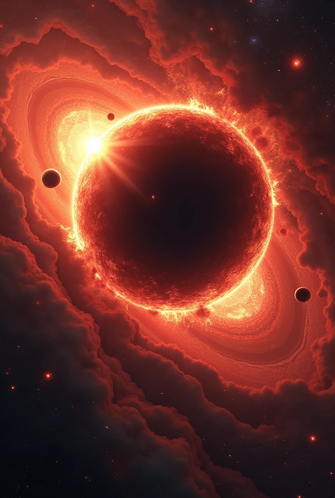 Create a YouTube thumbnail for a video biggest star vs biggest black hole