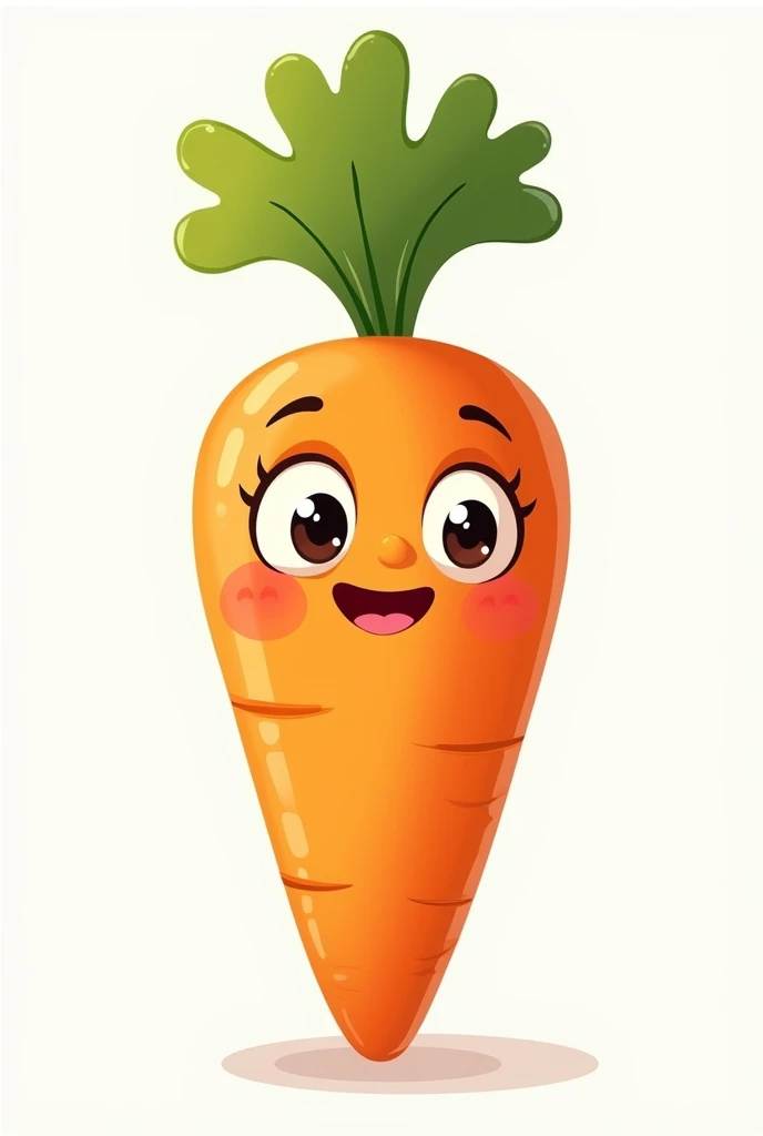 An easy drawing of a carrot with a face 