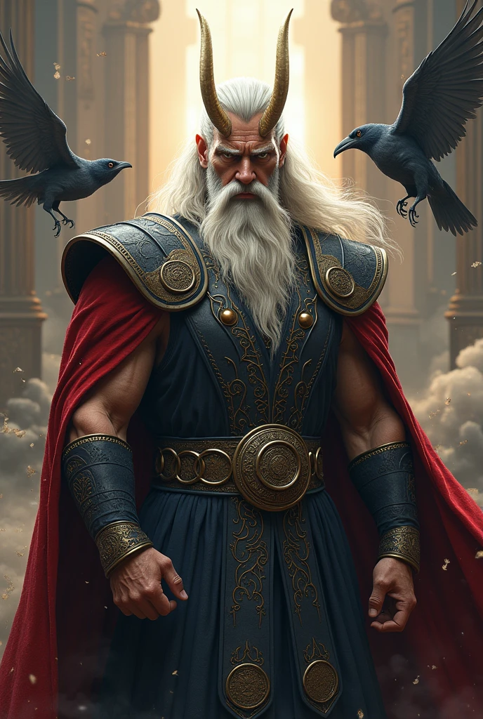 God Odin make him less old and more muscular and handsome