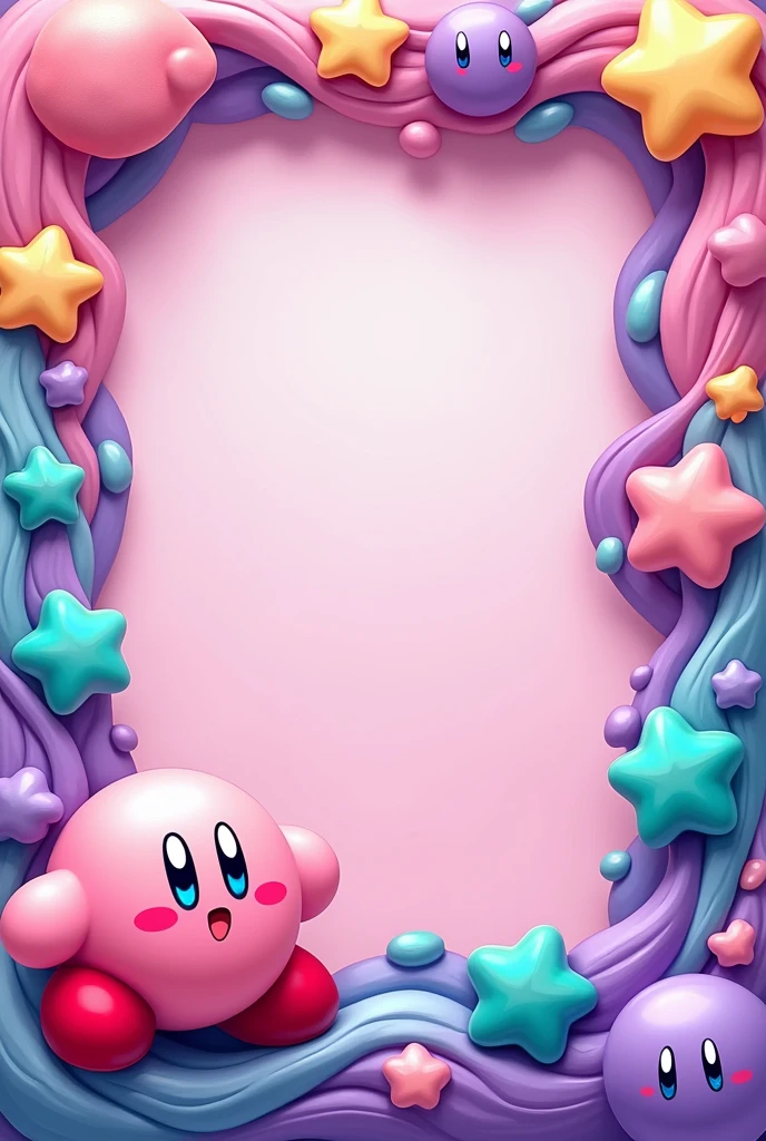 Make a unique frame for Twitch in a gay color that has to do with the Kirby video game without a background