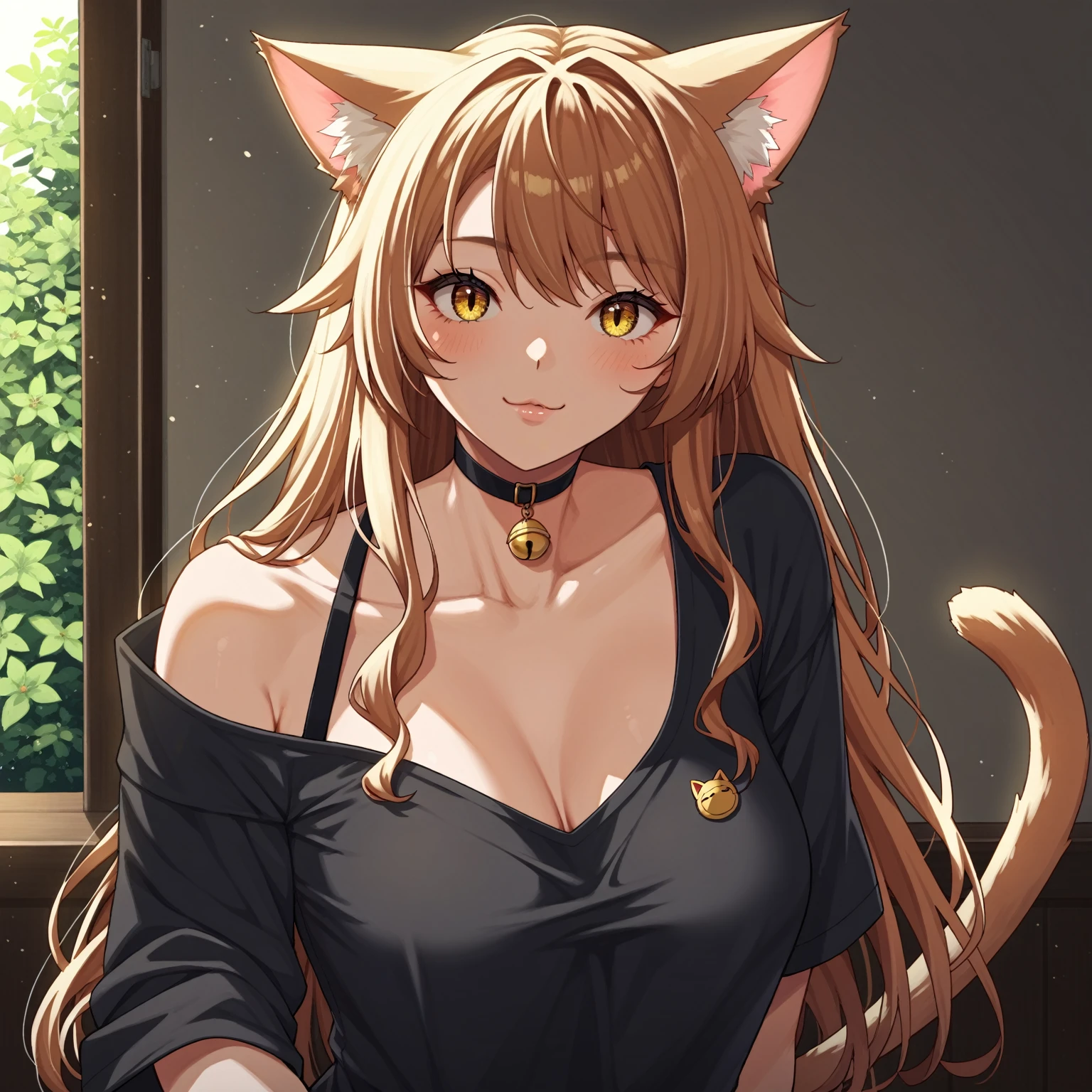 anime girl with cat ears and a black shirt, anime catgirl, cute anime catgirl, attractive cat girl, anime cat, cat girl, beautiful anime catgirl, catgirl, nyaruko-san, very beautiful anime cat girl, anime girl with cat ears, beautiful young catgirl, (anime girl), nekomimi, makoto