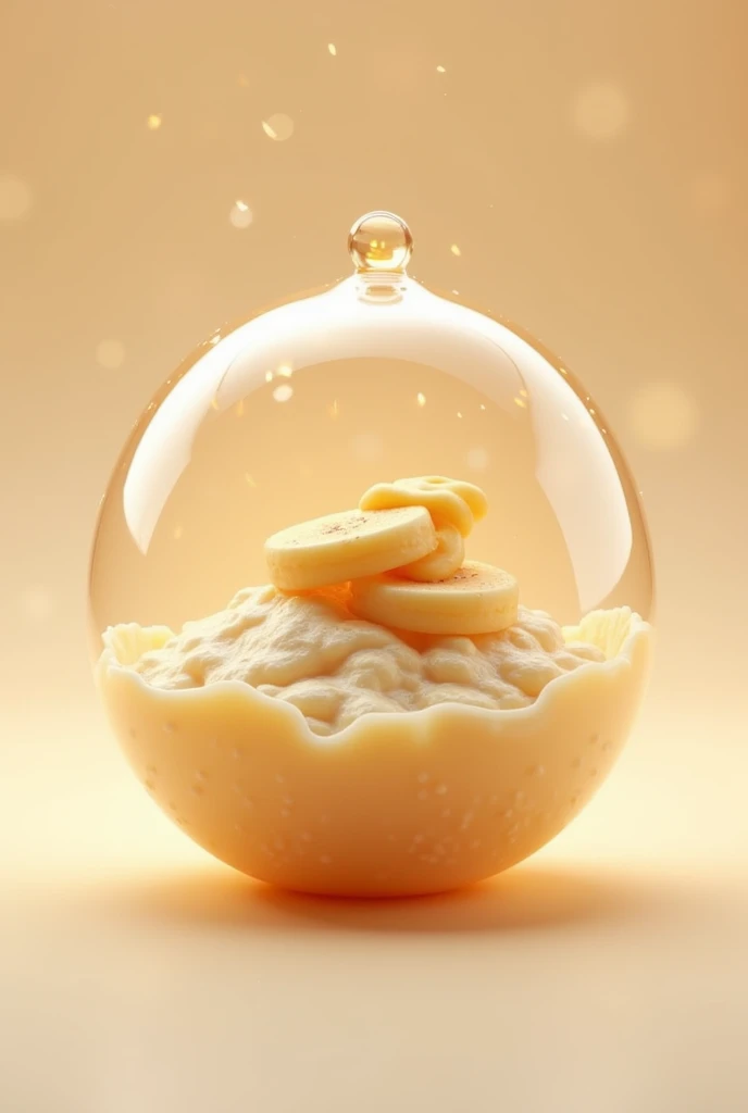 Bubble cup, with banoffee inside, no back ground