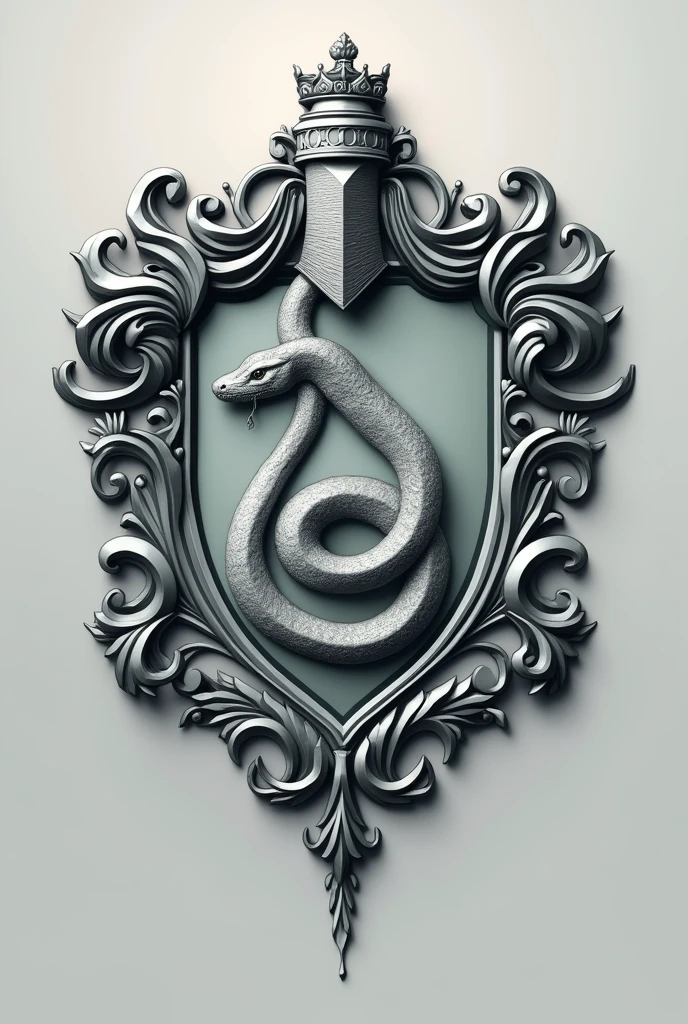 Slytherin Coat of Arms but grey. 2d