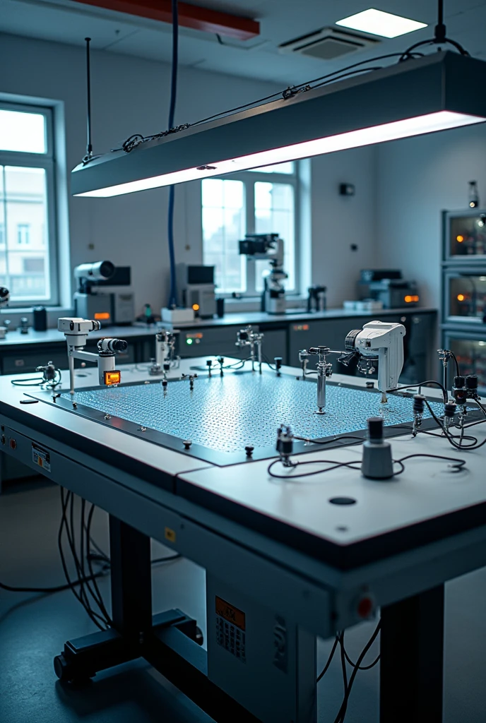 Make an optical table with experiments on top