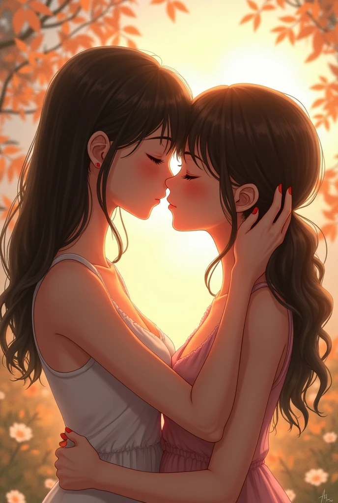 Girls kissing