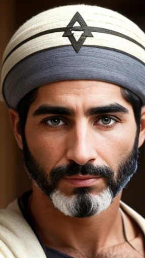 A biblical Jewish man with short hair focus on the face 