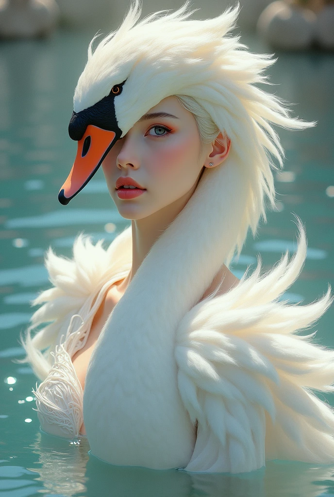 Create an easy to paint drawing of the swan virgin