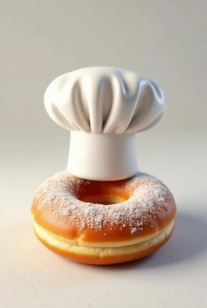 A donut with a chef's cap
