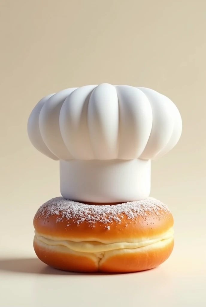 A donut with a chef's cap