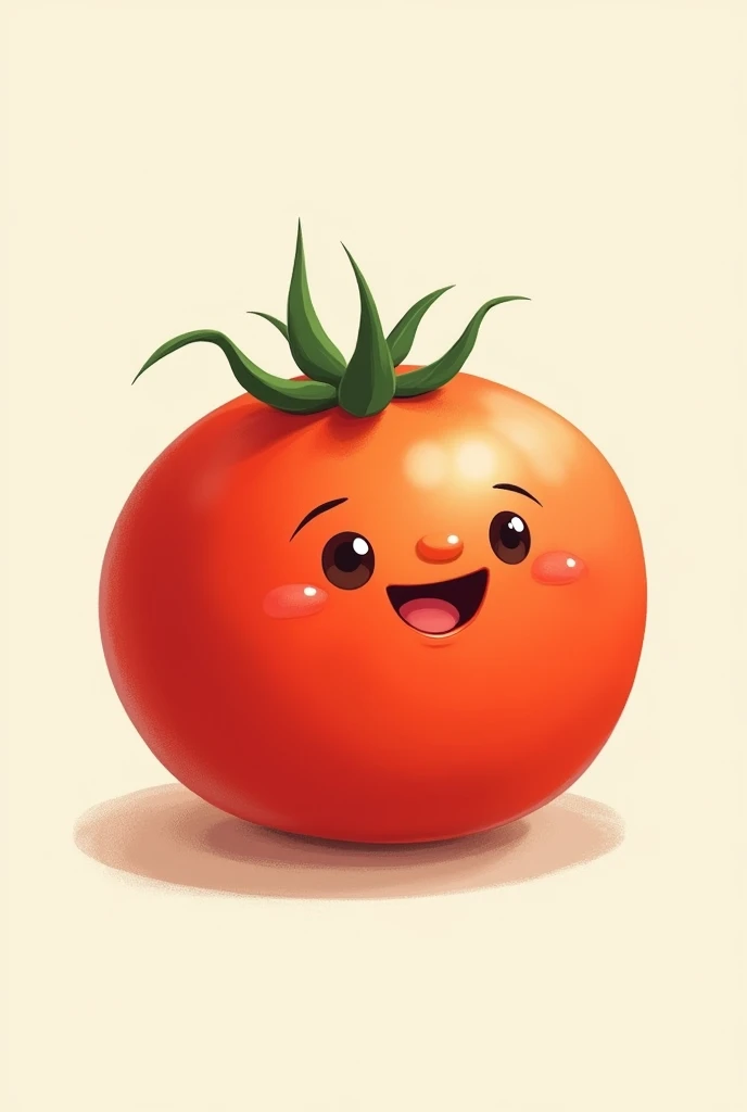 An easy drawing of a tomato with a face