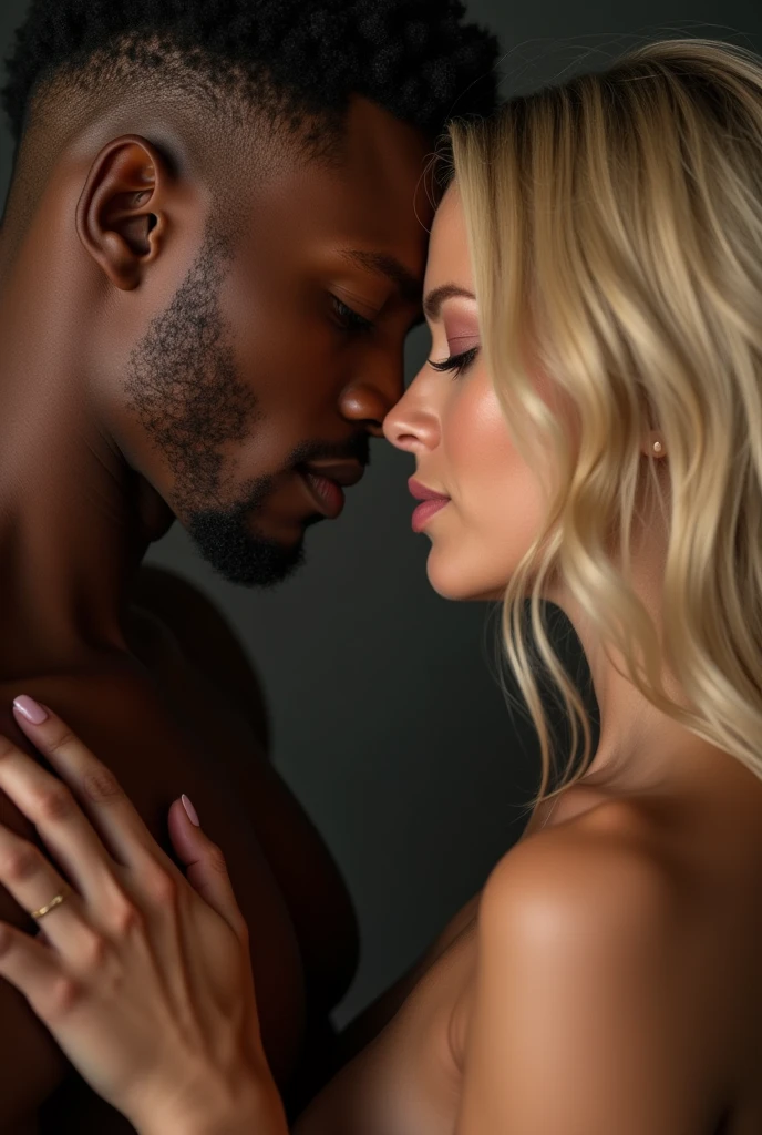 Sex between a blonde woman and a black man