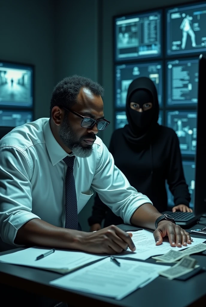 Fat Black Man Nerd, data analyst, unmasking a black woman bandit