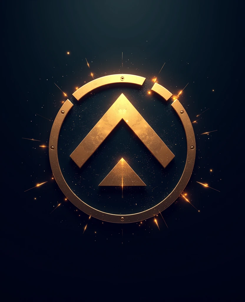 A logo for companies in Automation for Football Team, with a futuristic space theme with gold and bronze colors