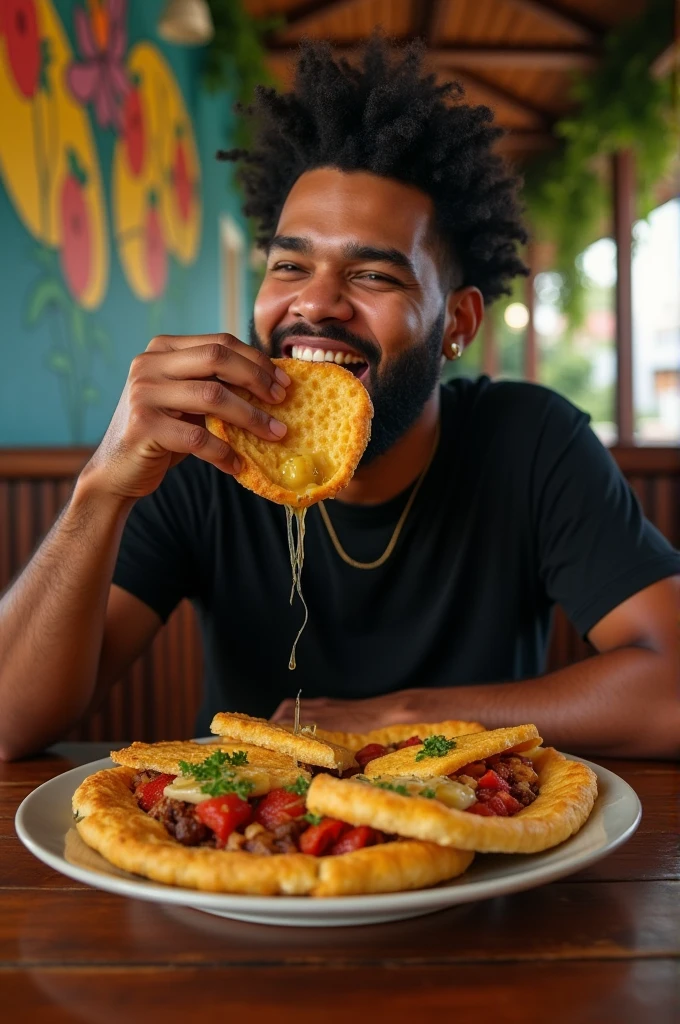 The weeknd eating arepa