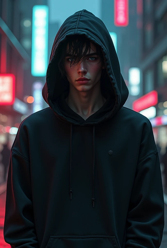 por angiewolf, Hioshiru, Pure, naked, gay, porn,the second, male, Alone, CLOTHES, for the, 2022, black CLOTHES, hoodie, black clothes, eyes with eyelids, black hoodie, cyberpunk city background,