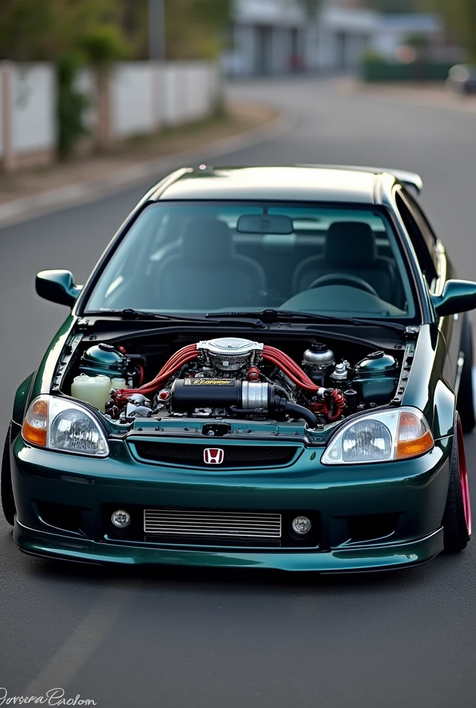 Este carro Honda civic 2000
HKS escape
AEM Dryflow Filter
K&N 69 Series Typhoon
wiseco pistons k20
vortech v-3
Solo que se mire el motor