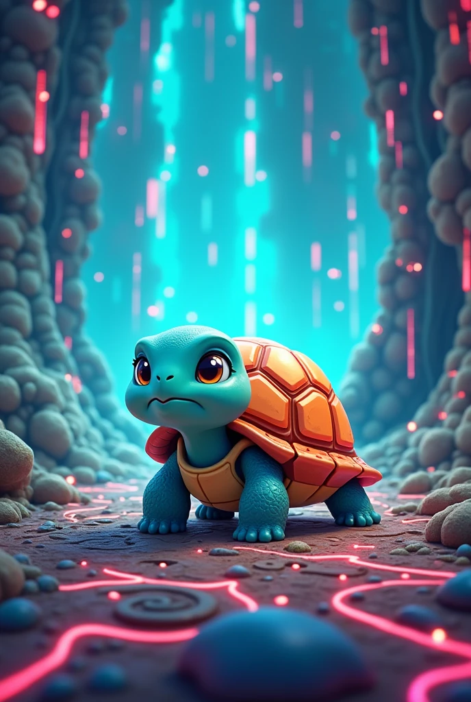 turtle catoon 2d sliveping wired screen