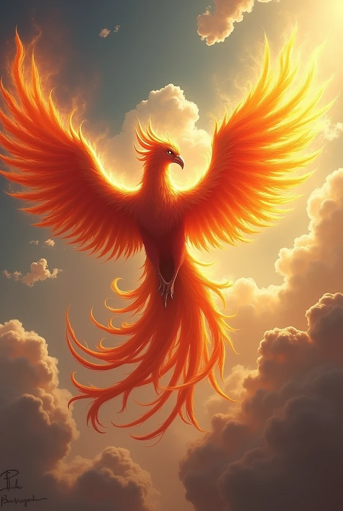 Phoenix in flight looking straight ahead