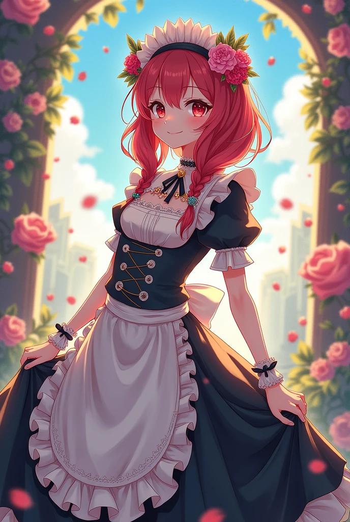 victorian maid costume, anime, hippie girl, Ariura Kanna