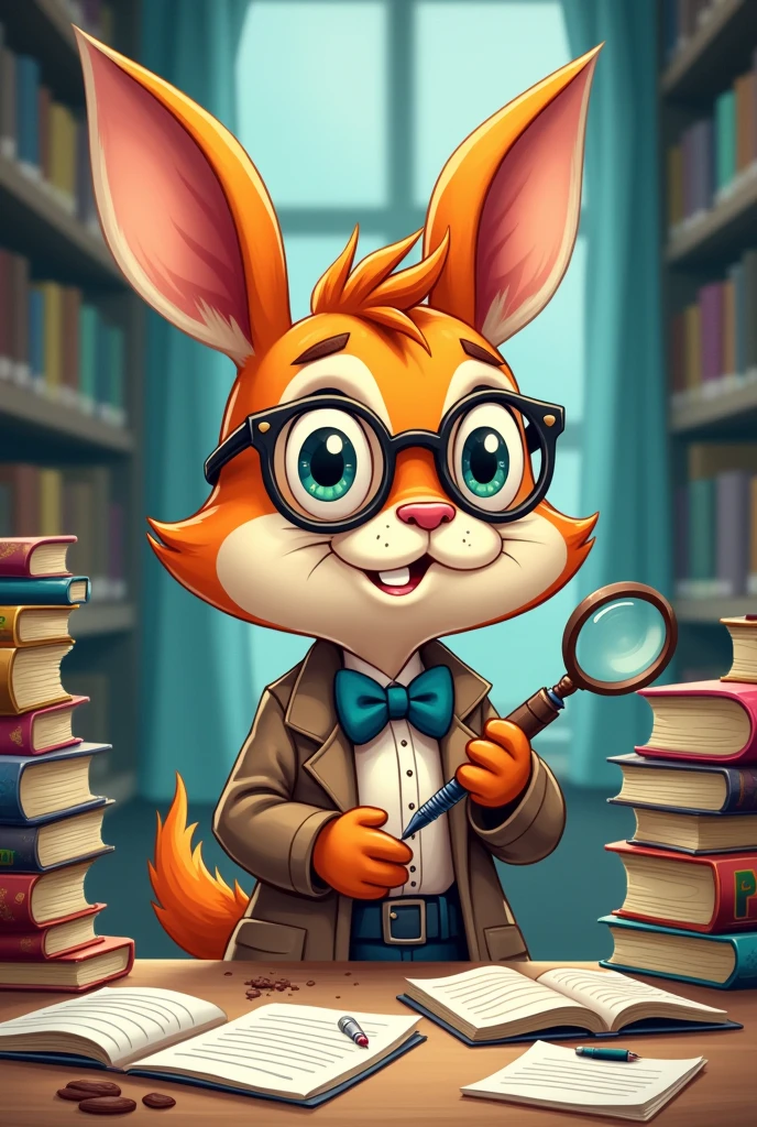 draw a cartoon-style character to represent documentary research