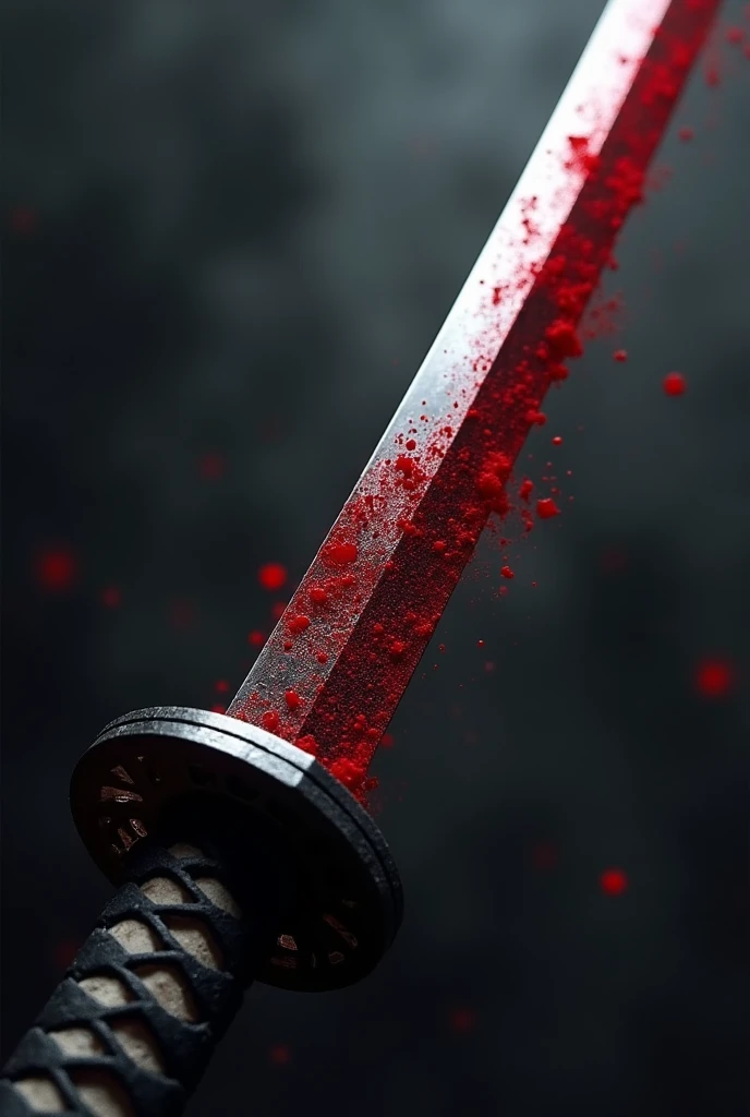Katana bathed in blood
