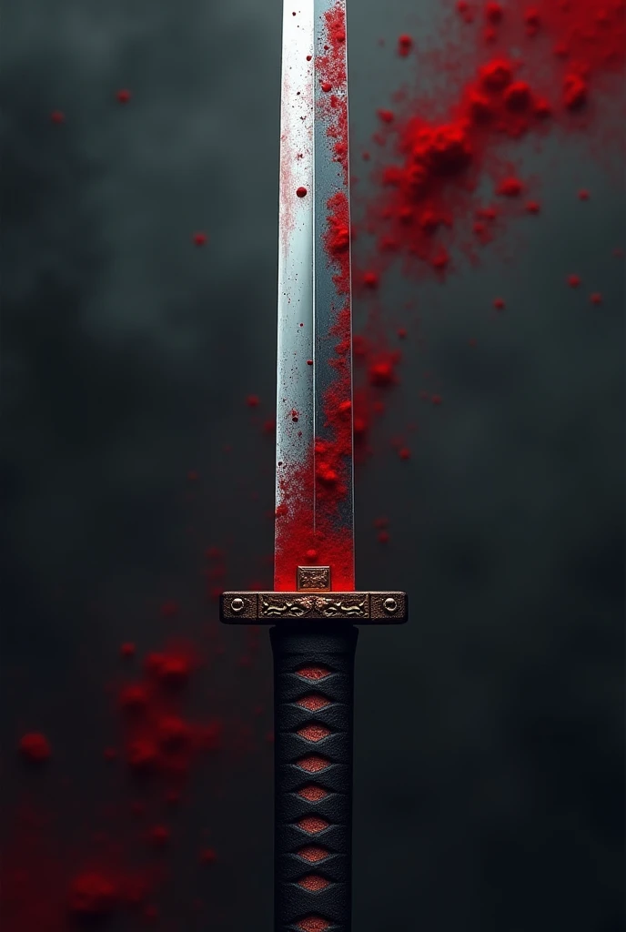 Katana bathed in blood
