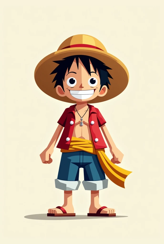 Geometric Luffy made of rounds, rectangles,
Squares