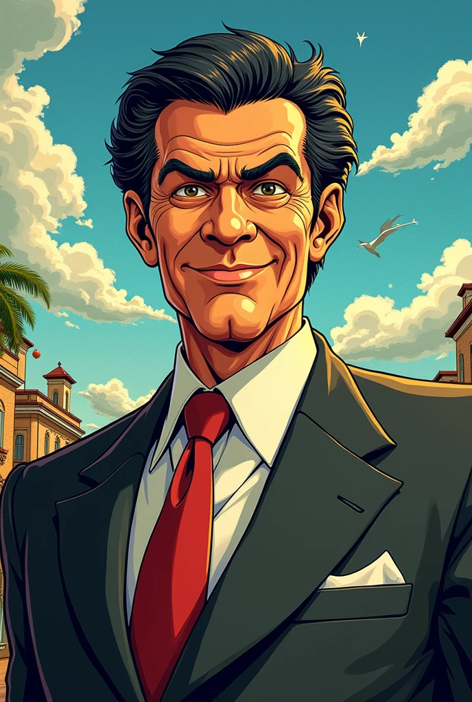 president lula of brasil in lupin the third anime style