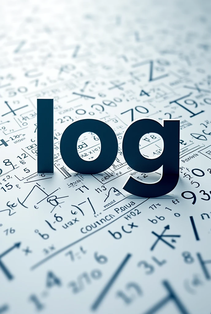 Create a logo for a written math channel "log" Em primeiro plano, with the background being a math-based wallpaper.