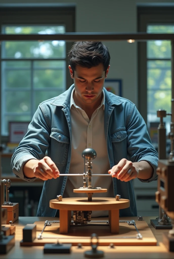 You can generate an image of a person by performing the conservation of angular motion experiment