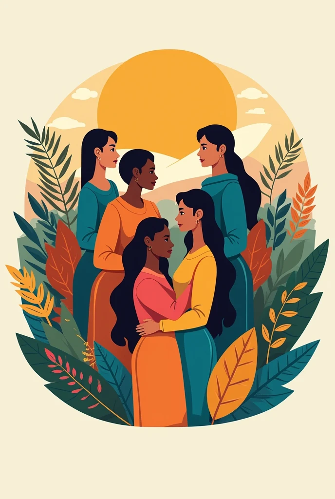 Create a logo for the women&#39;s association with the following characteristics: Women united in different roles, crafts and tourism
