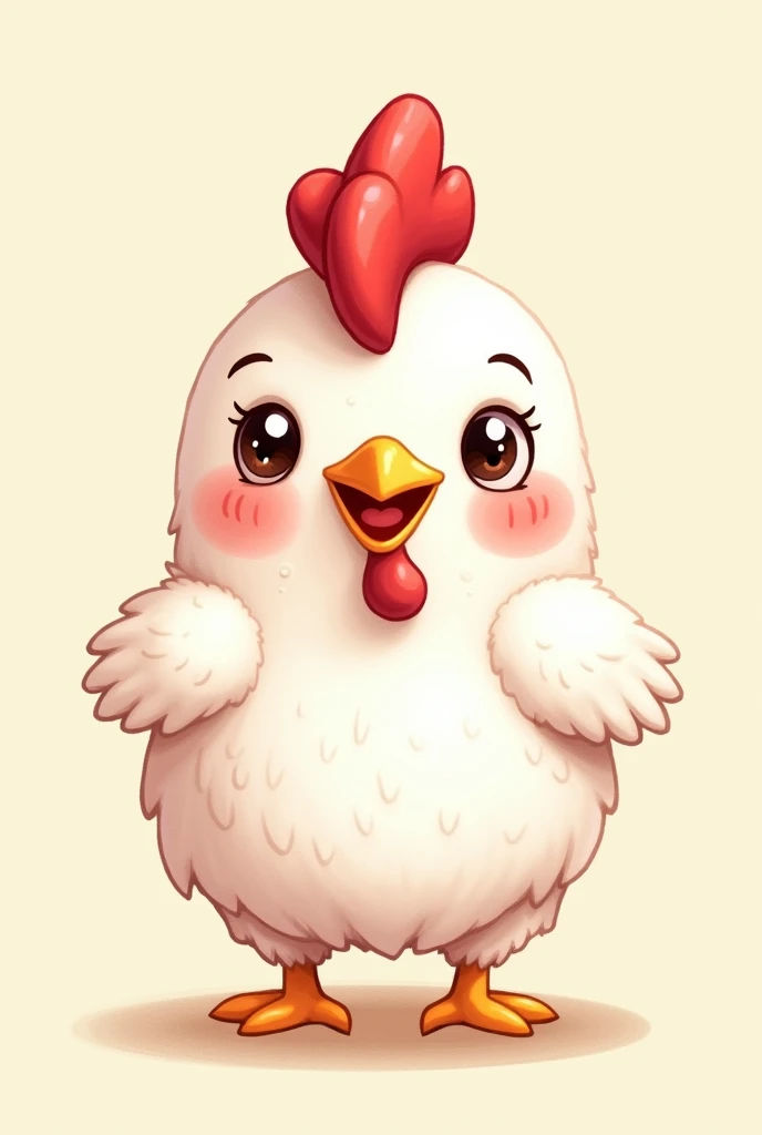 Easy drawing of a chicken meat with a face