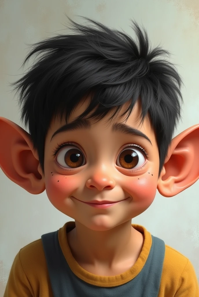 Portrait of a Argentine boy, with big ears.