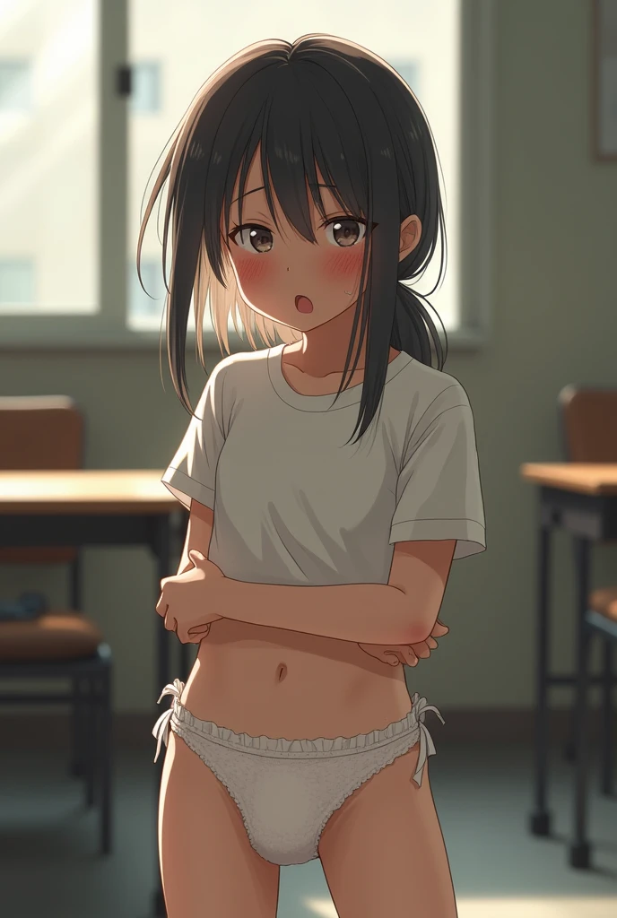 Girl peeing her underwear