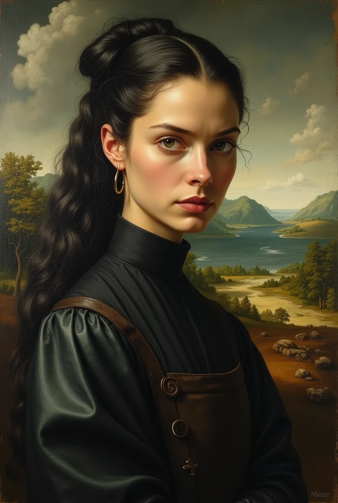 A work of art painting in the style of Leonardo Da Vinci and not like his works - ultra-realistic 