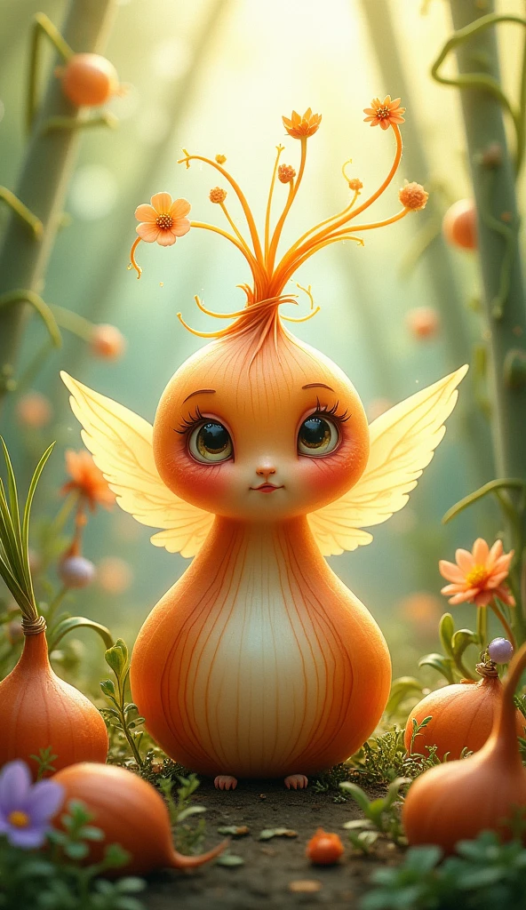 A fairy tale character based on an onion .Cute