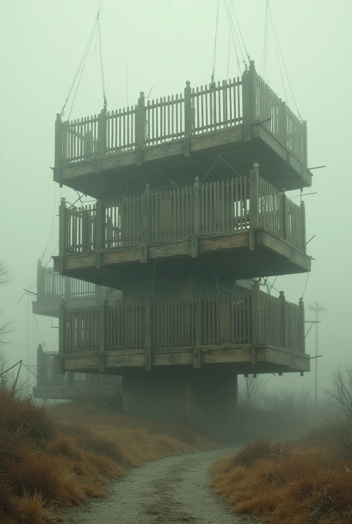 creates an image of a fence on top of another in a making