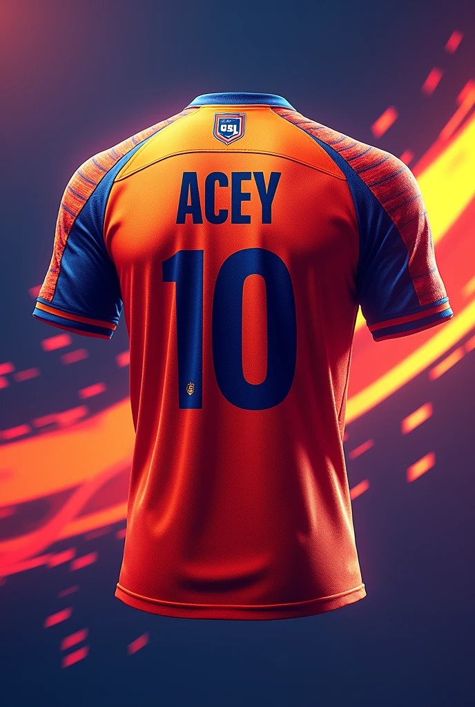 Make a shirt with the name acey, the shirt number is 10, also show the csl name on the shirt