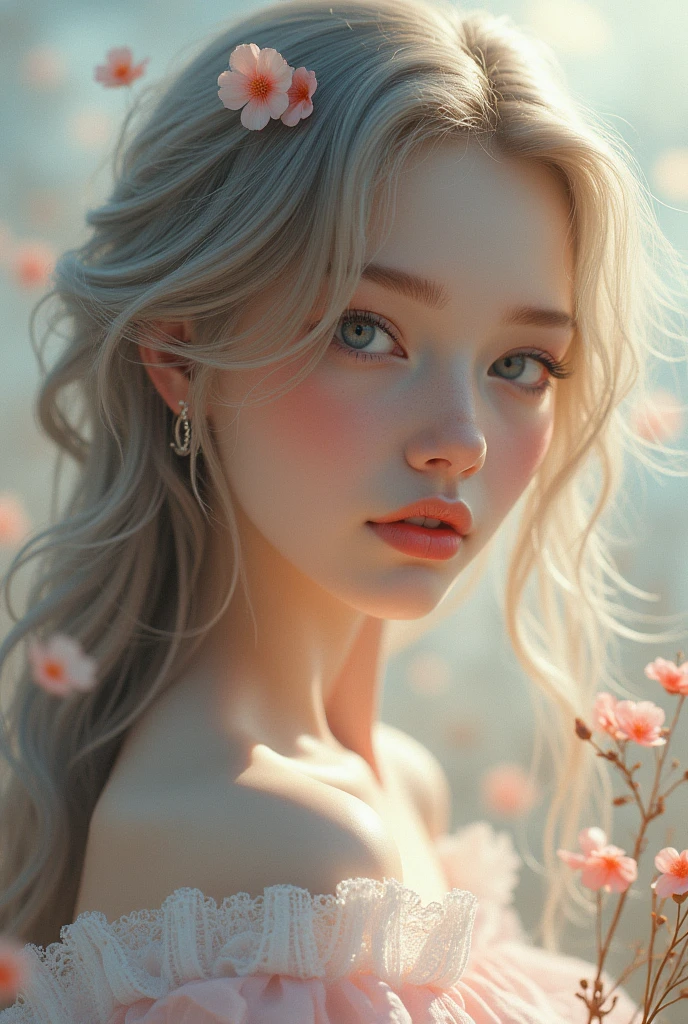 A girl with unreal beauty,so beautiful, almost like a doll