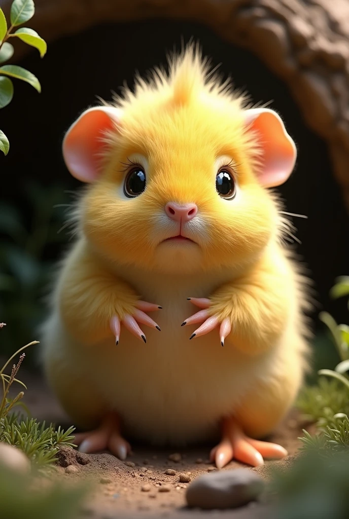 hybrid between a guinea pig and a more realistic chick