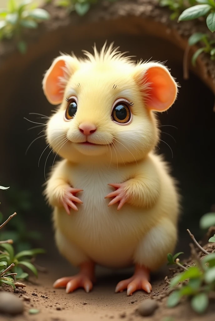 hybrid between a guinea pig and a more realistic chick