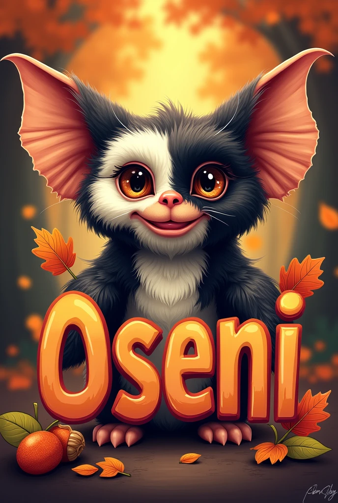 Fait moi un logo avec gizmo des gremlins et le mot oseni
