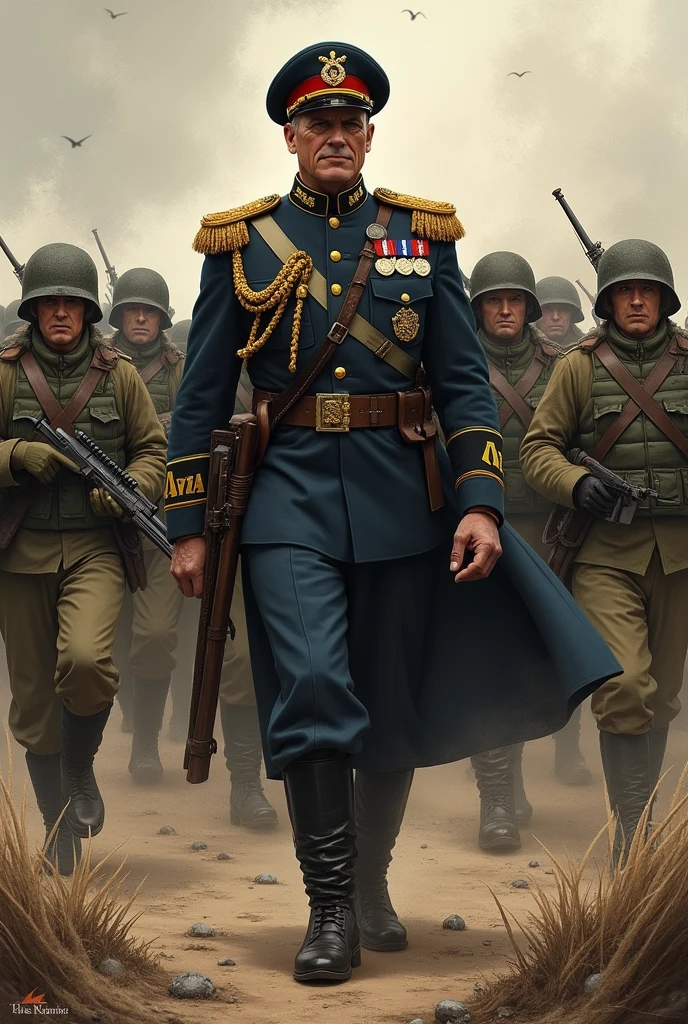 general and soldier drawing