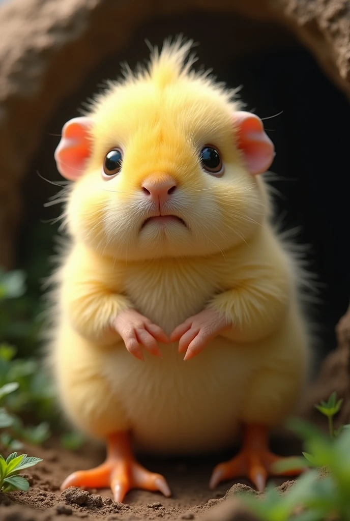 hybrid between a guinea pig and a more realistic chick