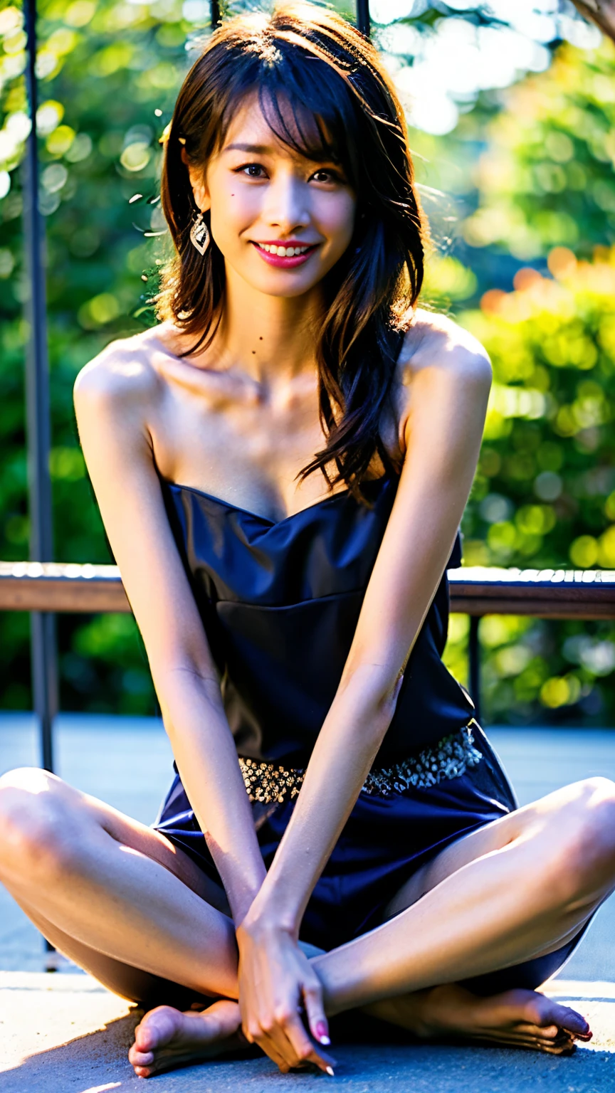 spell(prompt): masterpiece,masterpiece,(Highest quality)(High resolution)(Exquisite expression)(Beautiful CG illustrations)(Delicate expression),Delicate and graceful beauty,Have beautiful and delicate skin,Beautiful Face,Elegant and sexy,完璧でBeautiful Face立ち,Oval Face,blush,Gorgeous makeup,moist pink lips,big black bright eyes,Watery,Dynamic Angle,Energetic and cute,Long brown hair(Bundle Up,Hair Bun,Exquisite hair design,(High Slit,Thin, sheer lace fabric,Sleeveless shoulderless),Forward and backward,(Big Breasts,full, Round and towering),Beautiful earrings,Tight waist,(Sexy long legs,Show off your legs),Slim figure,Precise and perfect human body,To the camera,(7 Photos),Inside the courtyard,sitting on the swing, model: Universal XL, CFG scale: 7, Luxury Rental: 1.5, roller: Future Fashion(0.6)、bright(0.3)、Asian face woman -3(0.3)、wild(0.3)