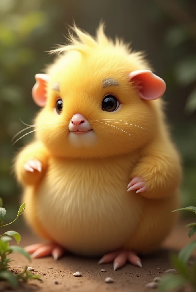 Hybrid between a guinea pig and a chick, more realistic and very tender