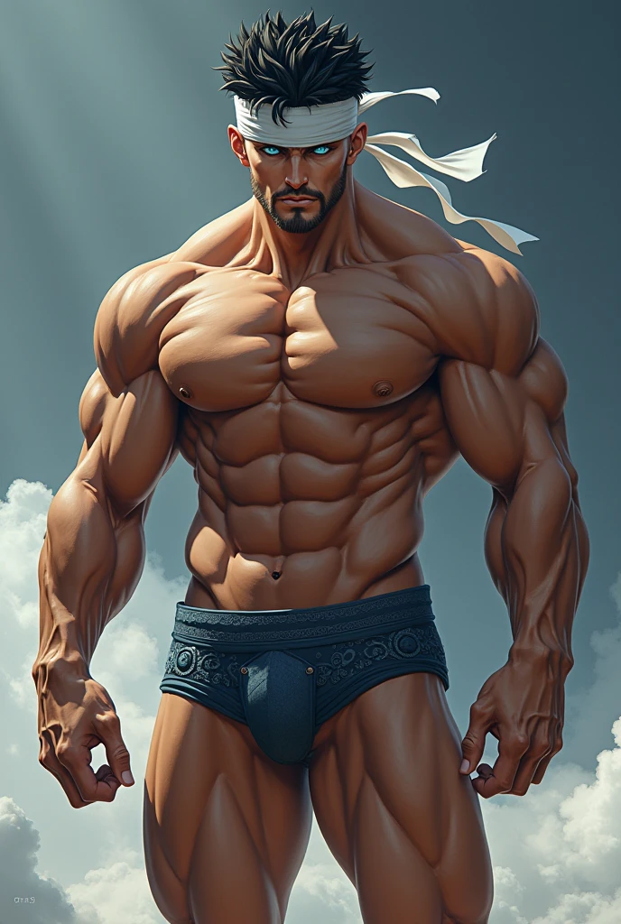 GENERATE THE IMAGE OF GOJO WITHOUT CLOTHES ONLY TIGHTS
