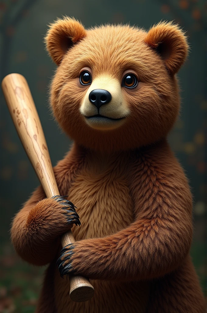 Bear holding a baseball bat ((best quality)), ((masterpiece)), (detailed), perfect face