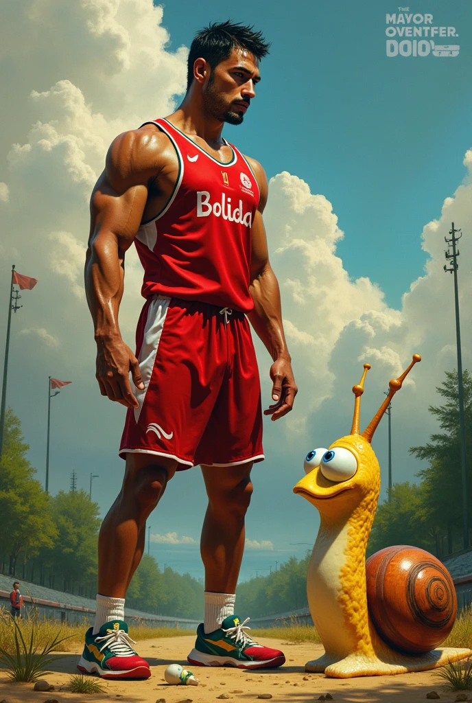 Hector Garibai, Bolivian Olympic athlete, mas com o Gary, SpongeBob's snail